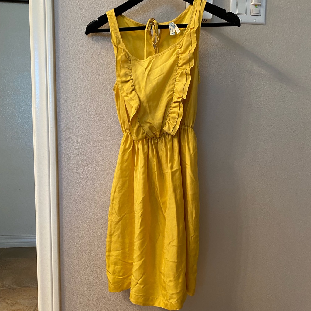 Anthropologie - Maeve Yellow Dress With Pockets And Ruffles. Size Xs.